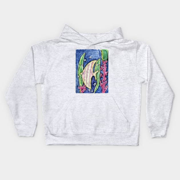 Aquarium Fish Kids Hoodie by Mila-Ola_Art